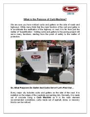 What is the Purpose of Curb Machine?