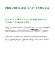 What Does It Cost To Rent a Party Bus