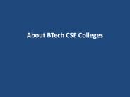 About BTech CSE Colleges