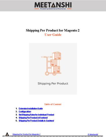 Magento 2 Shipping Per Product