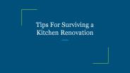Tips For Surviving a Kitchen Renovation