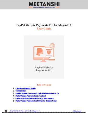Magento 2 PayPal Website Payments Pro