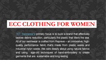 Eco-clothing for women