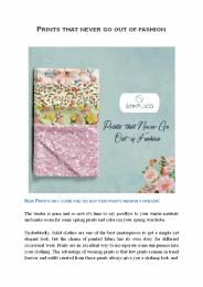 Prints That Never Go Out Of Fashion | Symplico