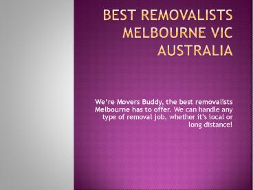 Removals Melbourne