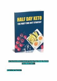 Half Day Keto - The Part Time Diet Strategy