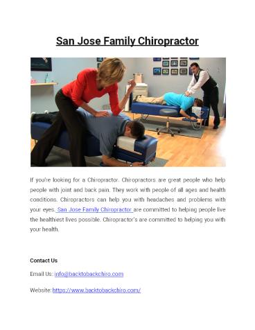San Jose Family Chiropractor