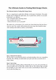 The Ultimate Guide to Finding Web Design Clients