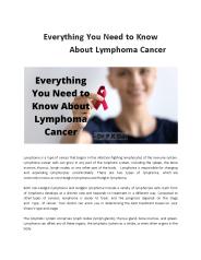 Everything You Need to Know About Lymphoma Cancer