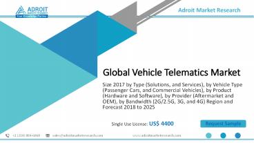 Vehicle Telematics Market 2020 By Technology, Major Factors like Key Players, Demand for Service, Applications and Future Growth till 2025