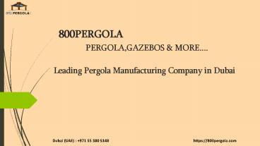 Know More About Adjustable Aluminum Pergolas!