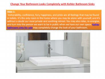 Change Your Bathroom Looks Completely with Kohler Bathroom Sinks