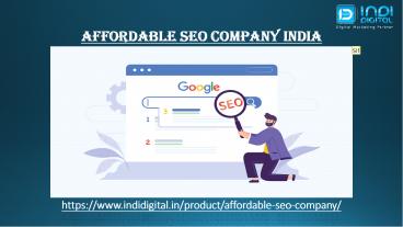 How to choose the affordable SEO company in India
