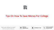 Tips On How To Save Money For College
