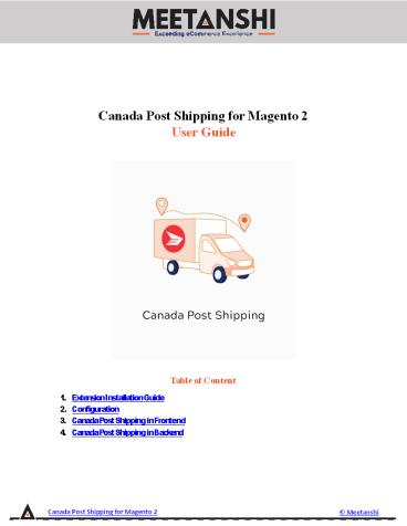 Magento 2 Canada Post Shipping