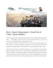 How is Sports Management a Crucial Part of Today’s Sports Industry?