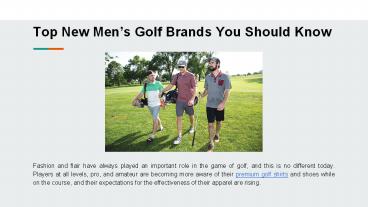 Top New Men’s Golf Brands You Should Know