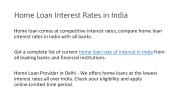 Home Loan Interest Rates in India