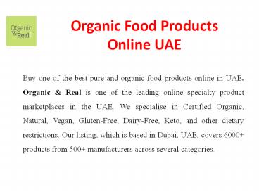 Organic Food Products Online Dubai