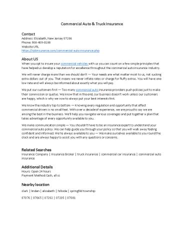 Commercial Auto & Truck Insurance