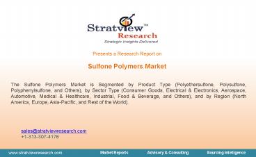 Sulfone Polymers Market Size, Share, Trend, Forecast, & Industry Analysis – 2021-2026