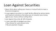 Loan Against Securities