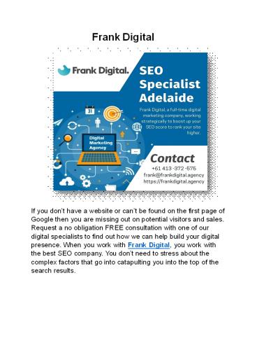 Frank Digital Adelaide seo