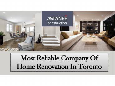Most Reliable Company Of Home Renovation In Toronto