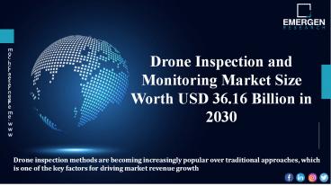 Drone Inspection and Monitoring Market Size Worth USD 36.16 Billion in 2030