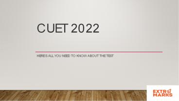 CUET 2022