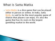 What is satta matka