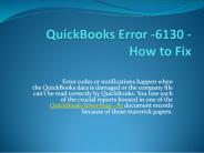 How To Tackle QuickBooks Error 6130