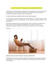 Create The Most Unique And Amazing Audiobook