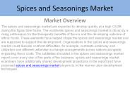 Spices and Seasonings Market Research Report