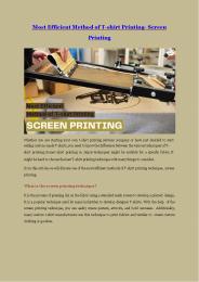 Most Efficient Method of T-shirt Printing-Screen Printing