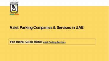 Valet Parking Companies & Services in UAE