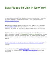 Best Places To Visit in New York