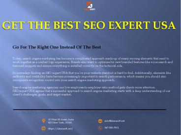 GET THE BEST SEO EXPERT USA