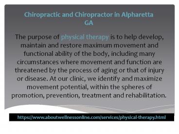 Chiropractic and Chiropractor in Alpharetta GA