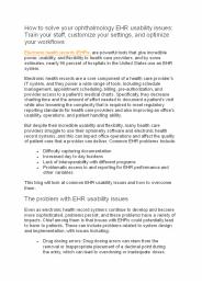 How To Address Ophthalmology EHR Usability Issues