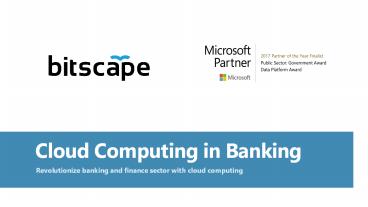 Cloud Computing in banking