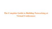 How to Build a Network with virtual conferences
