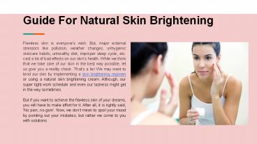 Guide For Natural Skin Brightening