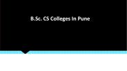No.1 BSc CS Colleges In Pune