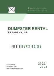 ➢ pirate dumpster - dumpster rental services in pasadena, ca