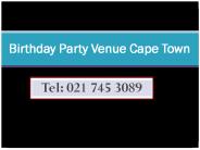 Birthday Party Venue Cape Town