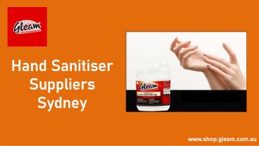 Hand Sanitiser Suppliers Sydney