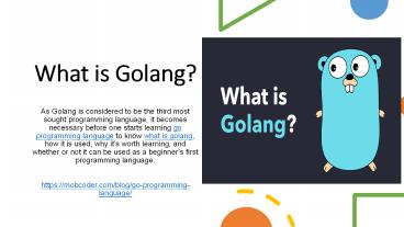 PPT – What is Golang? PowerPoint presentation | free to download - id ...