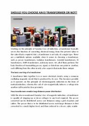 Should You Choose An EI Transformer Or Not?