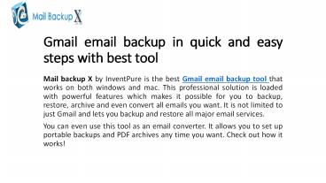 Gmail mail backup
